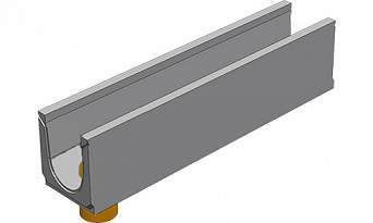 BGU Универсальный лоток DN150, №. 10-0, с вертикальным водосливом, без уклона